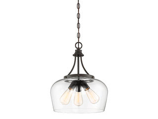 Octave Three Light Pendant in English Bronze