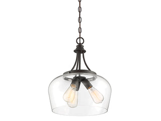 Octave Three Light Pendant in English Bronze