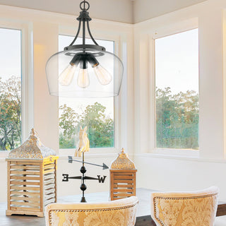 Octave Three Light Pendant in English Bronze