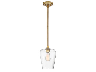 Octave One Light Pendant in Warm Brass