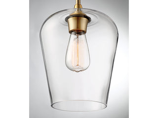 Octave One Light Pendant in Warm Brass