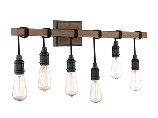 Burgess Six Light Bath Bar in Durango