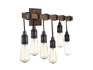 Burgess Six Light Bath Bar in Durango