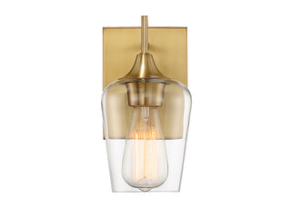 Octave One Light Wall Sconce in Warm Brass
