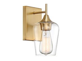 Octave One Light Wall Sconce in Warm Brass