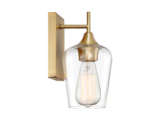 Octave One Light Wall Sconce in Warm Brass
