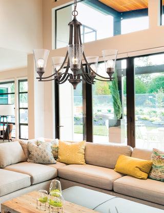 Natalie Five Light Chandelier in Rubbed Bronze