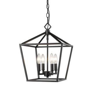 Millennium - 3234-MB - Four Light Pendant - Corona - Matte Black