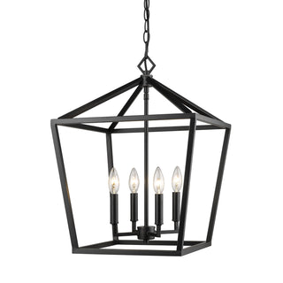 Millennium - 3244-MB - Four Light Pendant - Corona - Matte Black