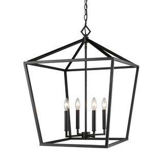 Millennium - 3254-MB - Four Light Pendant - Corona - Matte Black
