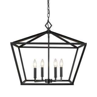 Millennium - 3294-MB - Four Light Pendant - Corona - Matte Black