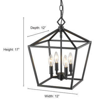 4-Light Pendant light Rubbed Bronze