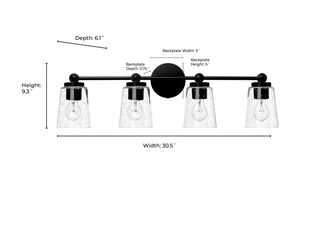 Lauryn 4-Light Vanity Matte Black