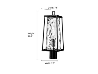 Dutton 1-Light Outdoor Post Lantern Powder Coated Black