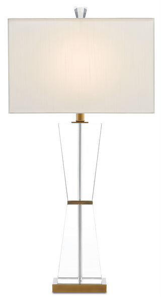 Laelia One Light Table Lamp in Clear/Antique Brass