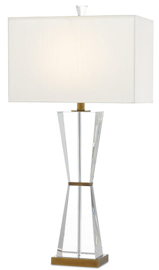 Laelia One Light Table Lamp in Clear/Antique Brass