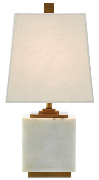 Annelore One Light Table Lamp in White/Antique Brass