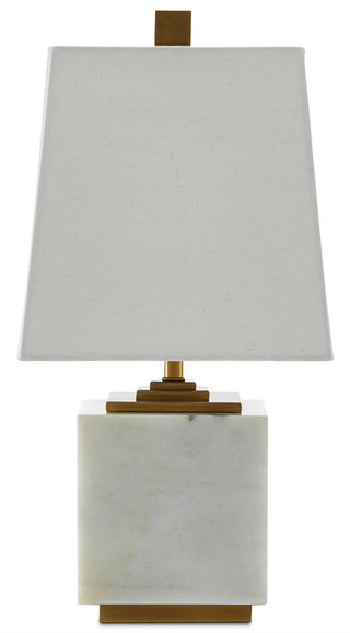Annelore One Light Table Lamp in White/Antique Brass