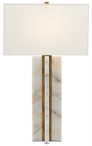 Khalil One Light Table Lamp in Natural/Antique Brass
