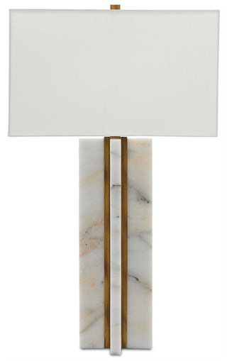 Khalil One Light Table Lamp in Natural/Antique Brass