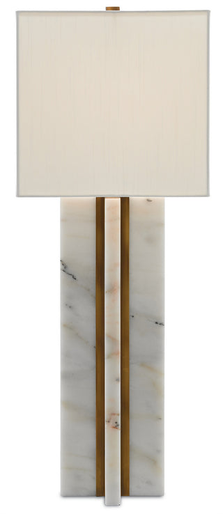 Khalil One Light Table Lamp in Natural/Antique Brass