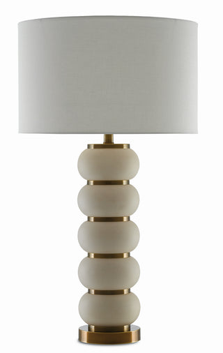 Luko One Light Table Lamp in Ivory/Antique Brass