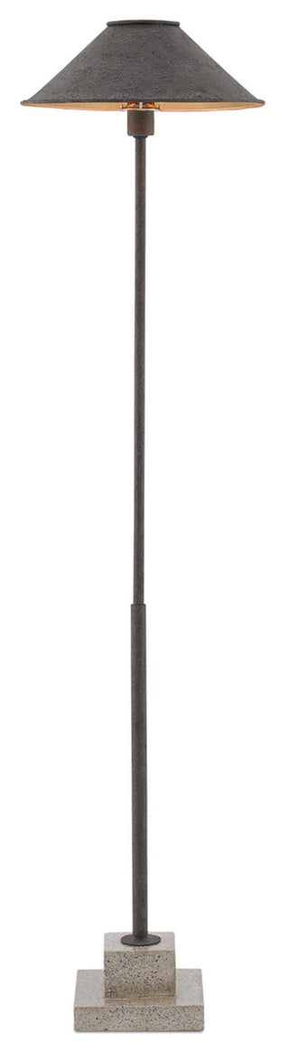 Currey and Company - 8000-0016 - One Light Floor Lamp - Fudo - Molé Black/Polished Portland