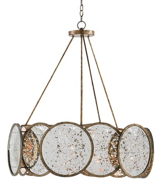 Currey and Company - 9000-0277 - Six Light Chandelier - Oliveri - Pyrite Bronze/Antique Mirror