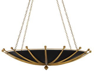Fontaine Six Light Chandelier in Antique Gold Leaf/Contemporary Gold Leaf/Satin Black