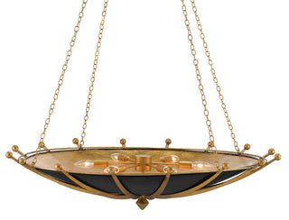 Fontaine Six Light Chandelier in Antique Gold Leaf/Contemporary Gold Leaf/Satin Black