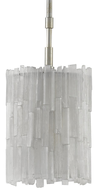 Moonstone One Light Pendant in Natural/Chinois Silver Leaf