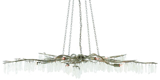 Currey and Company - 9000-0368 - Ten Light Chandelier - Forest Light - Textured Silver/Natural