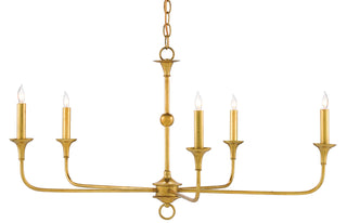 Nottaway Five Light Chandelier in Contemporary Gold Leaf