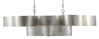 Grand Lotus Six Light Chandelier in Contemporary Silver Leaf