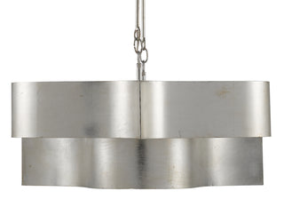 Grand Lotus Six Light Chandelier in Contemporary Silver Leaf