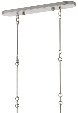 Grand Lotus Six Light Chandelier in Contemporary Silver Leaf
