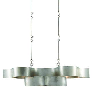 Currey and Company - 9000-0372 - Six Light Chandelier - Grand Lotus - Contemporary Silver Leaf