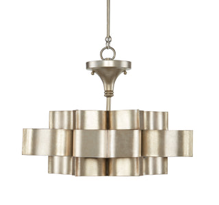Grand Lotus One Light Chandelier in Contemporary Silver Leaf