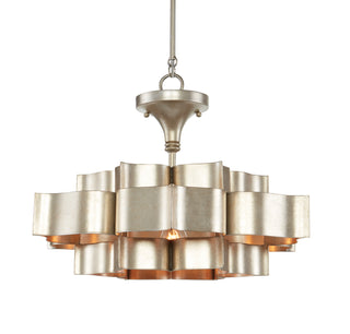 Currey and Company - 9000-0374 - One Light Chandelier - Grand Lotus - Contemporary Silver Leaf