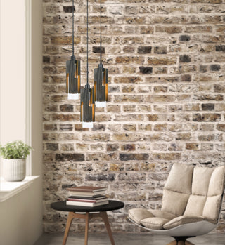 Three Light Chandelier in Wood