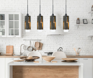 Four Light Chandelier in Wood