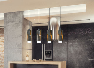 Four Light Chandelier in Wood