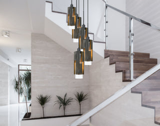 Five Light Chandelier in Wood