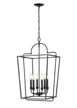 6-Light Pendant light Matte Black