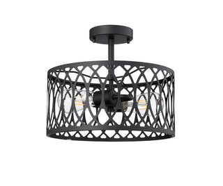 Arelyn 1-Light Semi-Flush Ceiling Mount Matte Black