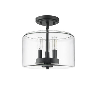 Asheville 3-Light Semi-Flush Ceiling Mount Matte Black