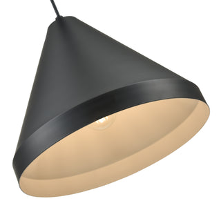 R Series 1-Light Cord Hung Cone Satin Black