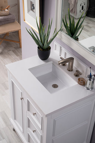 30 Inch Bristol Freestanding Vanity in Bright White / White Zeus Top
