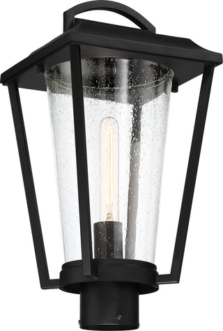 Lakeview One Light Post Lantern in Aged Bronze / Brass Accents
