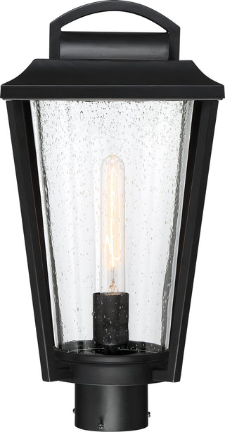 Lakeview One Light Post Lantern in Aged Bronze / Brass Accents
